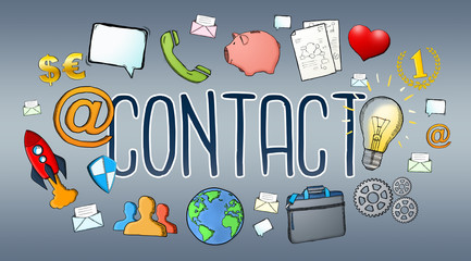 Manuscript e-mail contact text with icons