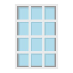 White latticed rectangle window icon isolated