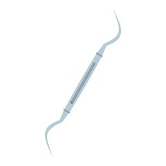 Steel dentists hook probe icon isolated