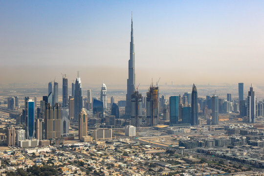 Dubai Skyline Burj Khalifa Downtown Luftaufnahme Luftbild