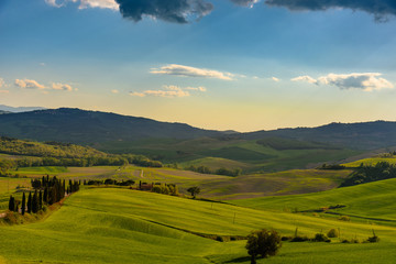 View of Tuscany countryside in spring