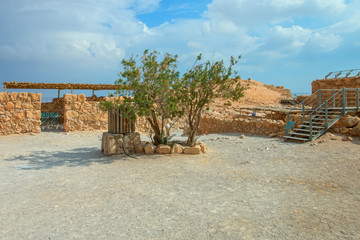 Fototapeta na wymiar Ruins of Masada fortress, Israel