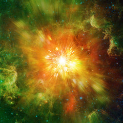 Big explosion in space and relic radiation. Elements of this image furnished by NASA...