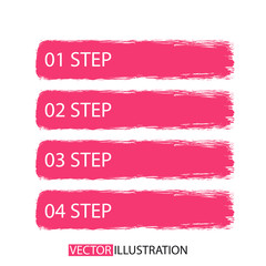 Brush strokes infographics options banner. For your business project. Vector illustration