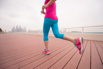 woman running on the promenade