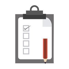 checklist with pencil icon image vector illustration design 