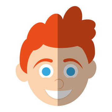 face of happy smiling blue eye  boy icon image vector illustration design 