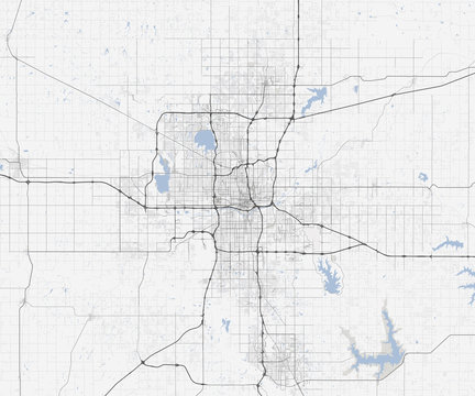 Map Oklahoma City. Oklahoma Roads