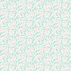 Seamless pattern with leaf. Simple cute floral print. Vector background. - 145783479