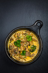 Oyster mushroom soup with vegetables