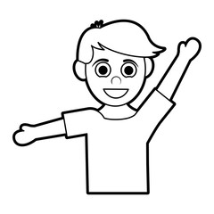happy smiling boy with stretched arms icon image vector illustration design 