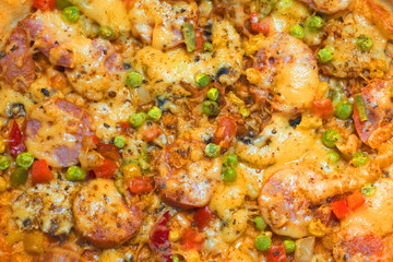 Texture of fresh pizza