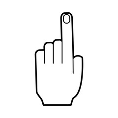 hand pointing with index finger icon image vector illustration design 