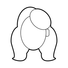 faceless woman with long red hair icon image vector illustration design 