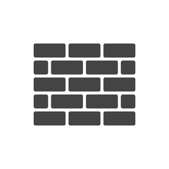 Wall brick icon in flat style isolated on white background. Wall symbol illustration.
