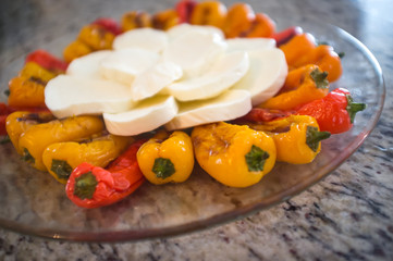 Grilled Peppers Mozzarella Platter