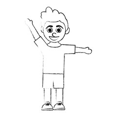 happy smiling boy with stretched arms icon image vector illustration design 
