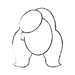 faceless woman with long red hair icon image vector illustration design 