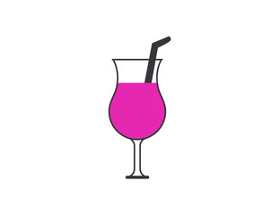 Flat vector cocktail alcohol drink
