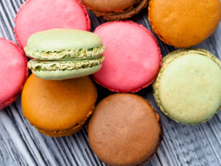 Colorful French macarons