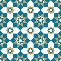 Beautiful seamless pattern of geometric elements in oriental style.