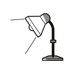 desk lamp light bulb elecrtic line shadow vector illustration