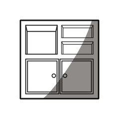 wooden table furniture cabinet design vector illustration