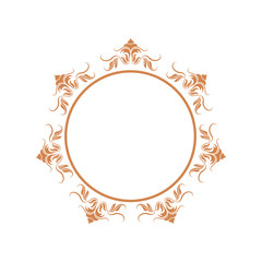 elegant frame heraldry ornate decoration element color vintage vector illustration