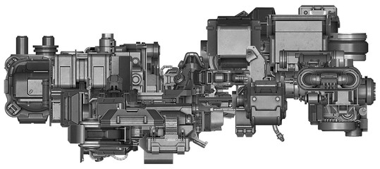 3d illustration of abstract industrial equipment technology