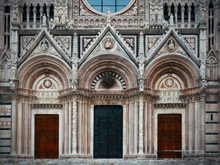 Fototapeta na wymiar Siena Cathedral closeup