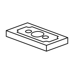 bills dollars isometrics icon vector illustration design