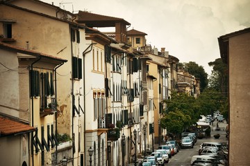 Lucca street view with cars