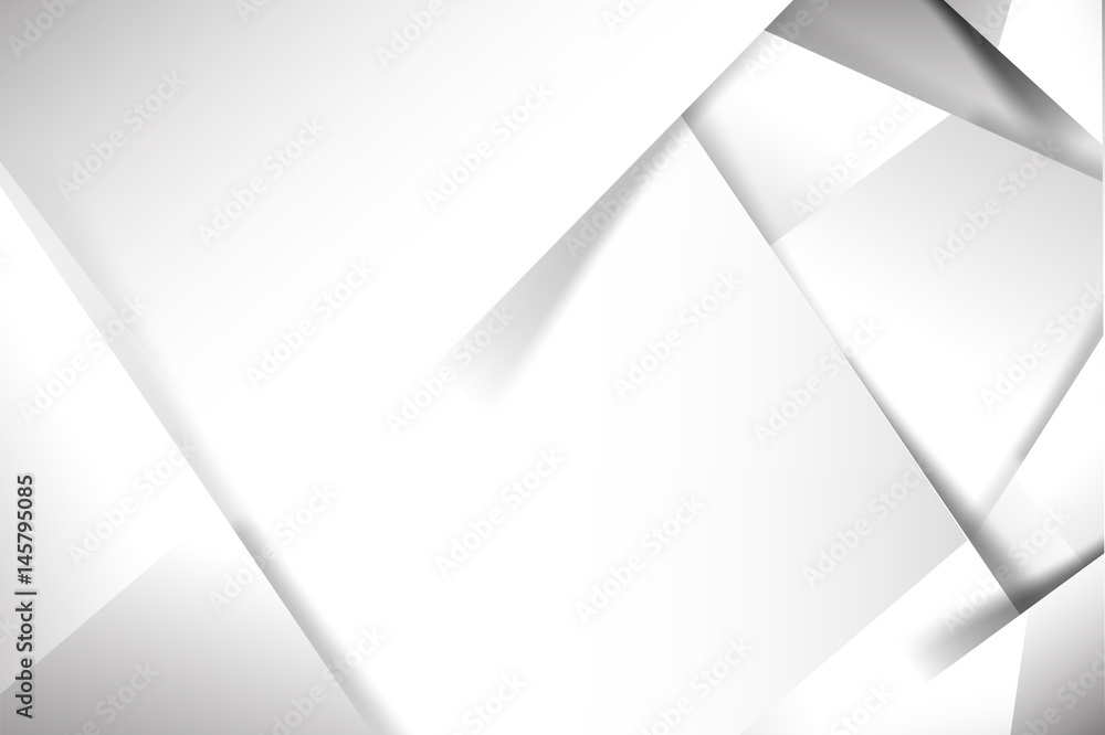 Poster abstract white and grey background basic geometry overlaps with shadow vector illustration 001
