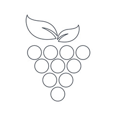 grape fruit food symbol outline vector illustration