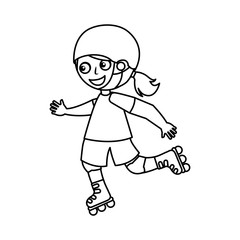 little skater avatar icon vector illustration design