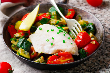 Steamed fish  fillet  with Vegetables