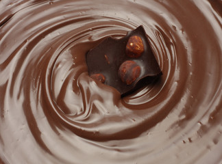 Melted chocolate background / melting chocolate/ chocolate background