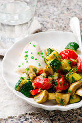 Steamed fish  fillet  with Vegetables