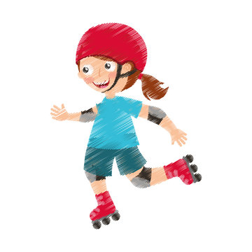 little skater avatar icon vector illustration design