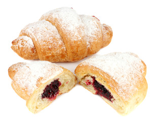 fresh croissant isolated on white background