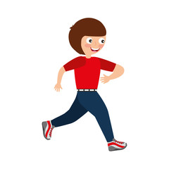 little kid running icon vector illustration design