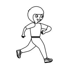 little kid running icon vector illustration design