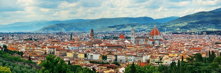 Obraz premium Florence Cathedral skyline panorama from mountain