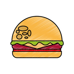 delicious burger isolated icon vector illustration design