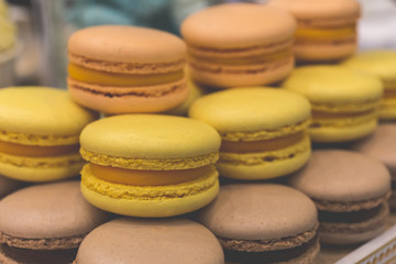 Traditional french colorful macaroons