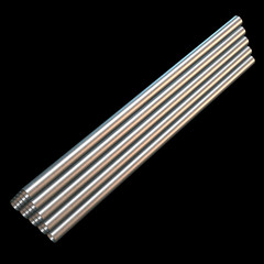 Stack of steel metal pipes. 3d render on black