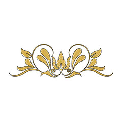 golden crest decoration elegant vignette image vector illustration