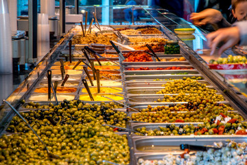 products and food at a big market in Netherlands Europe