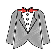 elegant masculine suit clothes icon vector illustration design
