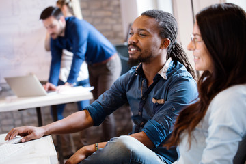 Beautiful woman working in  modern office